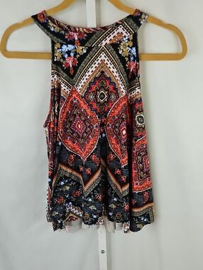 H.I.P. Colorful Paisley Tank Top Size Medium Vibrant Sleeveless